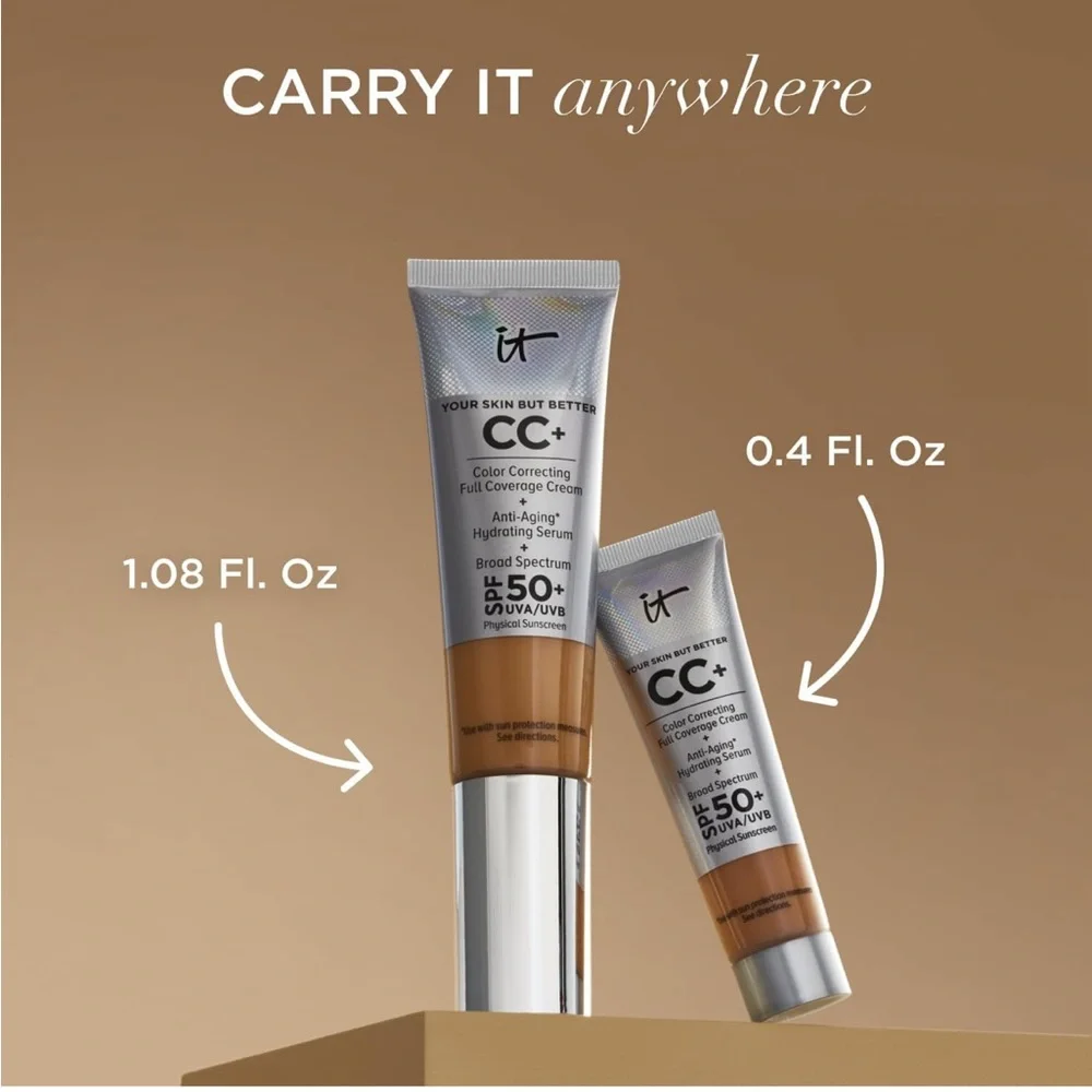 IT Cosmetics Your Skin But Better CC+ Cream Travel Size, Deep Honey - 0.4 fl oz